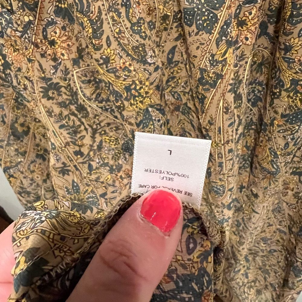 Bobeau‎ sheer boho blouse with floral print women’s size large - Picture 6 of 8